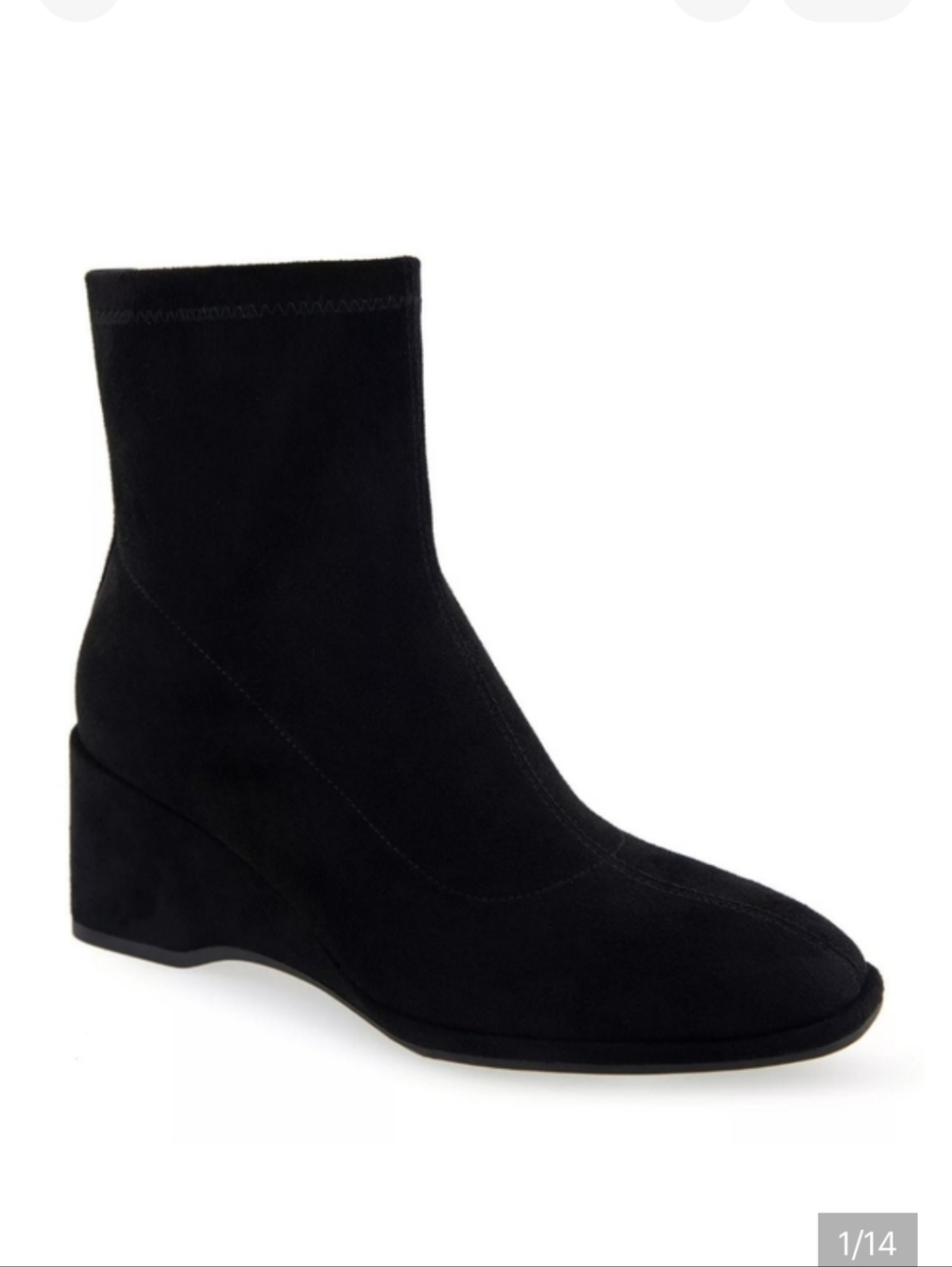 Aerosoles Anouk Black Wedge Boots Size 9 Wide